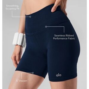 ALO Yoga Navy Athletic Shorts